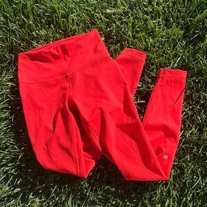 Lululemon Athletica Wunder Train High Rise 28” Hot Heat Color Leggings